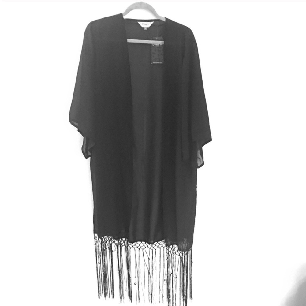 NWT ASOS fringe kimono coverup